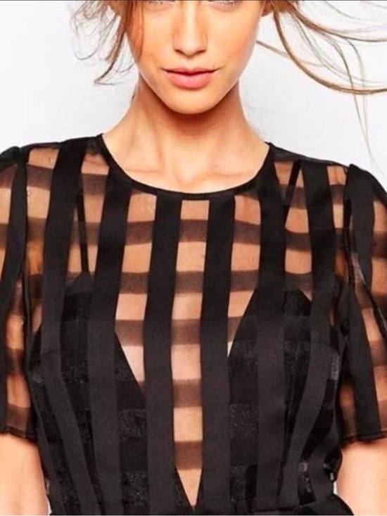 Milly Tops - ❤️ NEW Milly Sheer crop top black / short sleeves